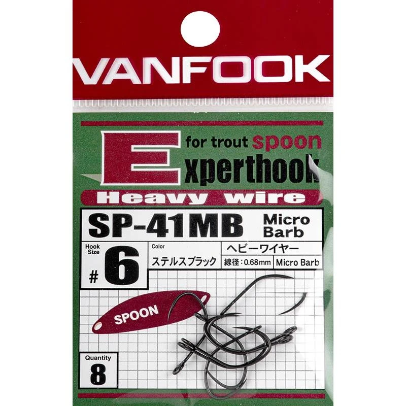 HAMEÇON SIMPLE VANFOOK EXPERT HOOK FOR TROUT SPOON SP-41MB - PAR 5 3 HAMEÇON SIMPLE VANFOOK EXPERT HOOK FOR TROUT SPOON SP-41MB - PAR 5