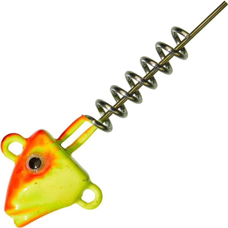 TETE PLOMBEE GUNKI G FISH SCREW - ORANGE/FLUO YELLOW 3 TETE PLOMBEE GUNKI G FISH SCREW - ORANGE/FLUO YELLOW