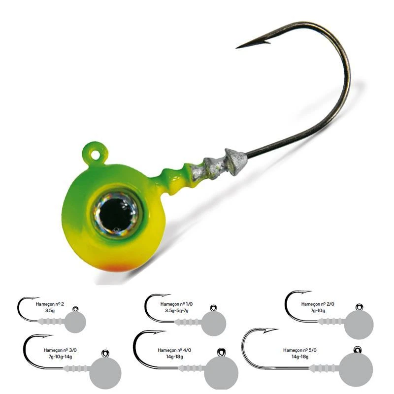 TETE PLOMBEE VMC BIG EYE - CHARTREUSE LIME GREEN - PAR 4 3 TETE PLOMBEE VMC BIG EYE - CHARTREUSE LIME GREEN - PAR 4